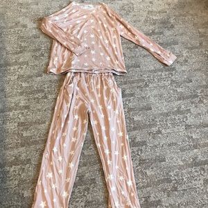 Soft pink with white stars pj set